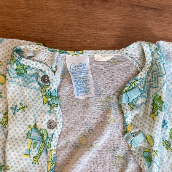 Vintage Carters Nightgown Nightdress Short Sleeve Top Layette Set Baby Newborn - Picture 4 of 11